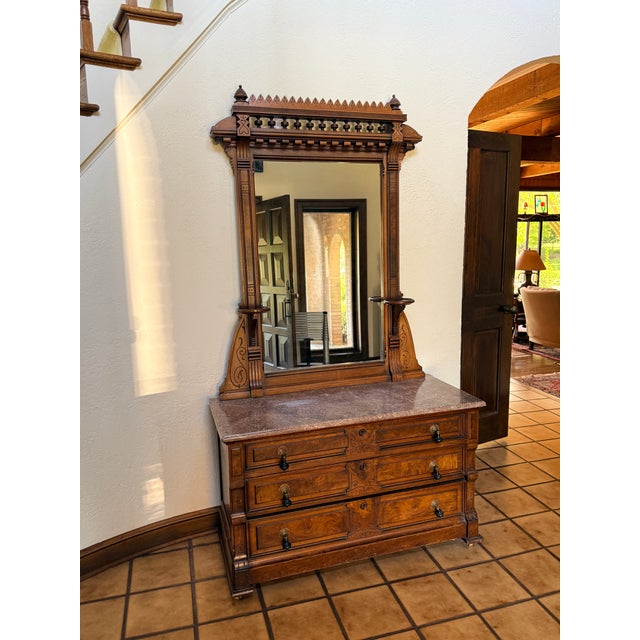 Renaissance Revival Dresser With Mirror Circa 1880 For Sale - Image 15 of 15