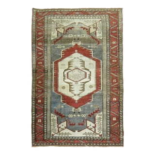 Zabihi Collection Antique Persian Serapi Pictorial Rug - 4'8" x 6'11" For Sale