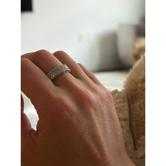 2020s 0.65 Carat Diamond Cocktail 18 Karat White Gold Ring/ Half Band, Size 6.5 For Sale - Image 5 of 8