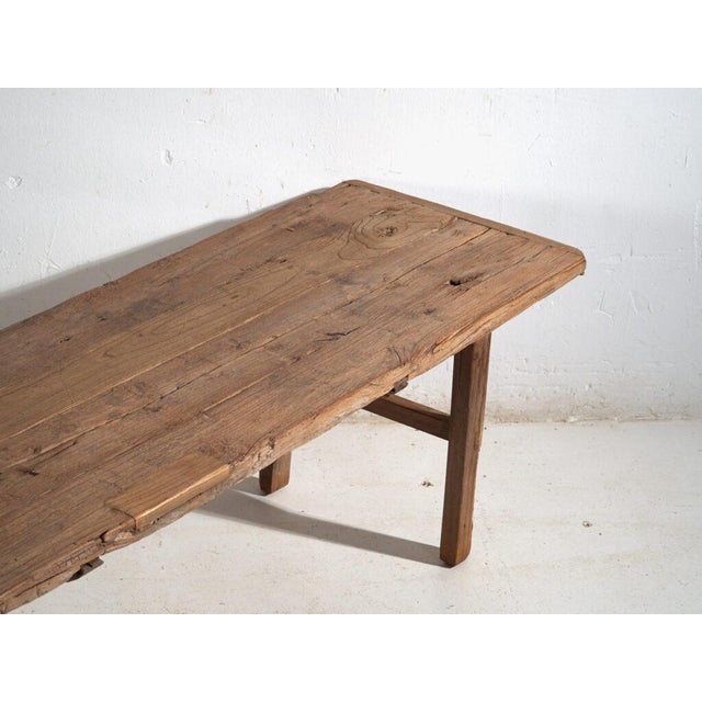 Antique bench table in solid wood, Chinese rural furniture originating from Shandong and dated circa 1930. Originates from...