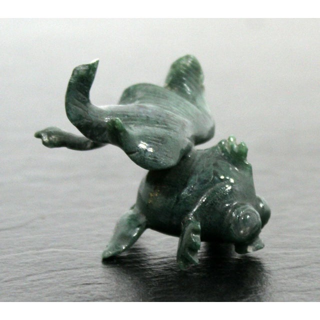 Chinese Small Nephite Green Jade Stone Aquatic Koi Fish Table Sculpture For Sale - Image 3 of 6