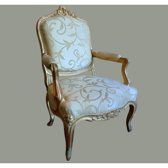 Louis XV Style Armchair, 1870s For Sale - Image 4 of 6