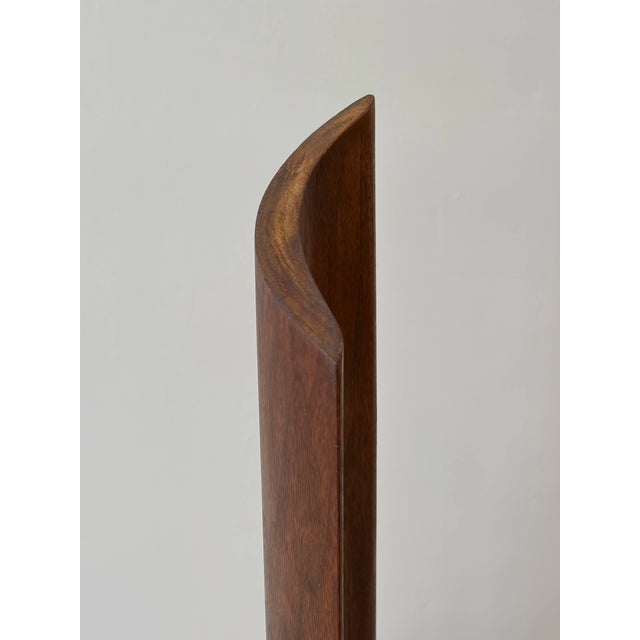 Vintage Large-Scale Teak Fin Sculpture With White Painted Base Base by Paul Bechtold, Circa Mid 20th Century For Sale - Image 10 of 18