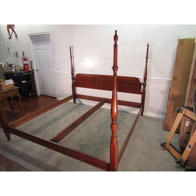 Traditional Pennsylvania House Solid Cherry King Size Poster Bed For Sale - Image 3 of 12