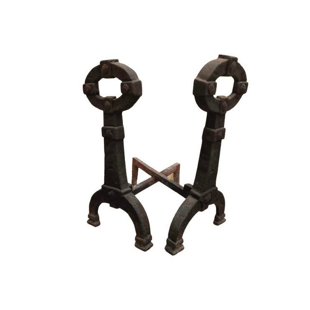 Mission Antique Mission Arts & Crafts Andirons For Sale - Image 3 of 11