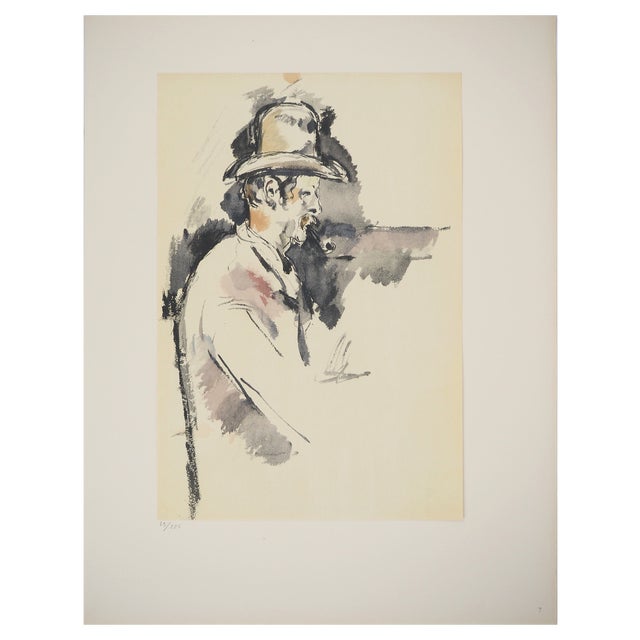 Paul Cezanne, Study for a Card Player, Lithograph and Stencil For Sale