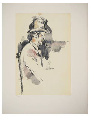 Paul Cezanne, Study for a Card Player, Lithograph and Stencil