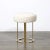 White Mid-Century Modernist Octagonal Polished Brass Base Stool in Holly Hunt Boucle For Sale - Image 8 of 10