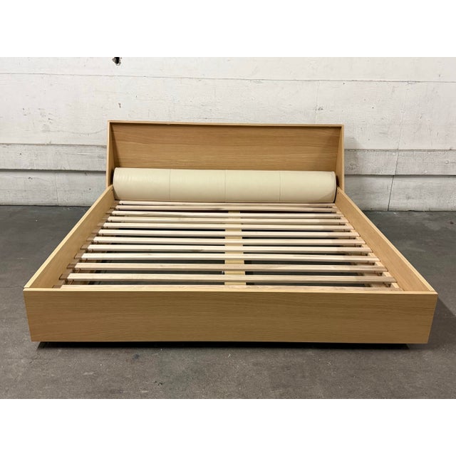 Eastern King Size Bespoke Verne White Oak Bed Frame For Sale - Image 10 of 12