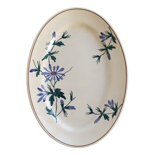 Vintage Oval Serving Platter in Ironstone from Longchamp, 1970s For Sale