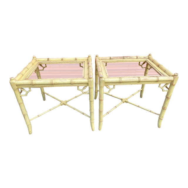 1970s Pair of Vintage Thomasville Allegro Side Tables, Need Refinishing For Sale