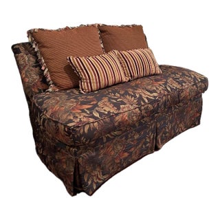 Old Hickory Tannery Silk Brocade Settee For Sale