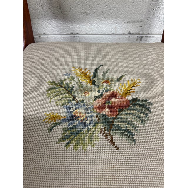 Antique Regency / Duncan Phyfe Style Needlepoint Upholstered Dining Side Chairs For Sale - Image 16 of 16
