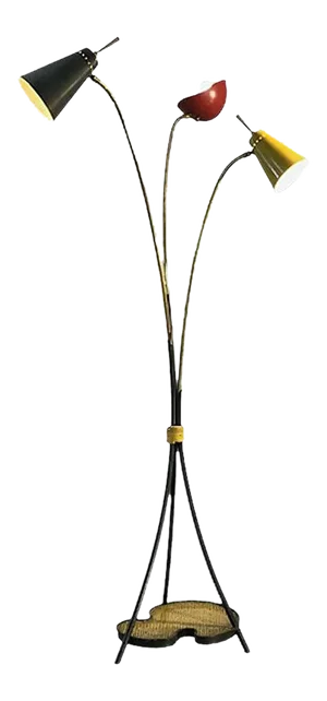 Tripod Metal Perforated Floor Lamp, France, 1950s