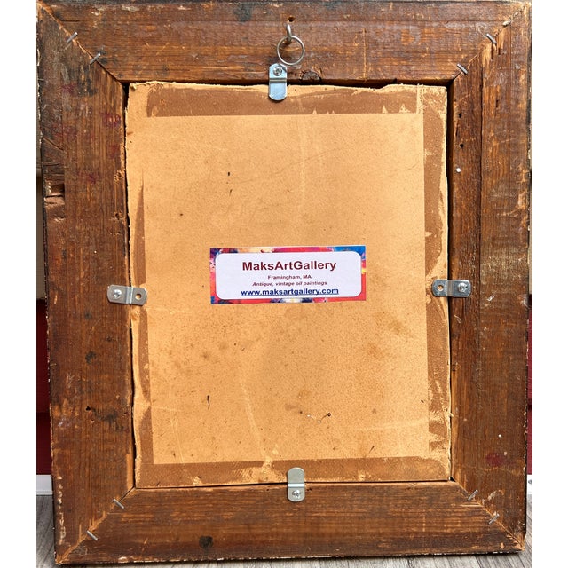 Paint Early 20th Century Listed American Artist Arthur Schneider Antique Oil on Board Painting For Sale - Image 7 of 10