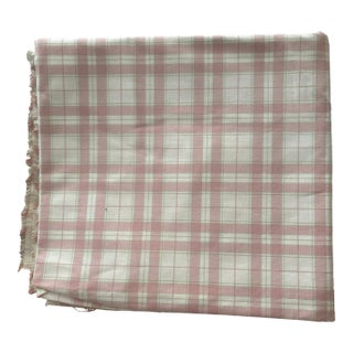 Laura Ashley Pink and Green Plaid Fabric 56” X 100” For Sale