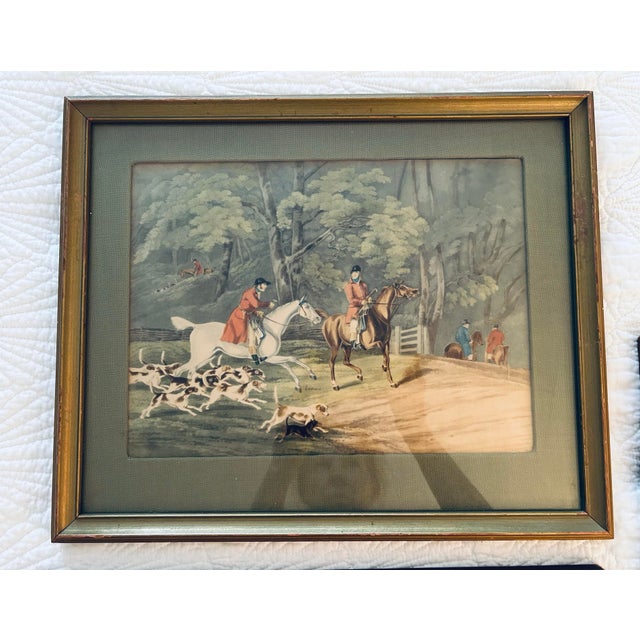 English Antique Prints English Fox Hunting Scenes Set of Three For Sale - Image 3 of 7