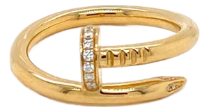 Cartier Juste un Clou Diamond Nail 18k Yellow Gold Ring w/Cert - Size 10