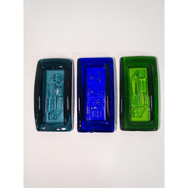 Swedish Relief Glass Trays by Erik Höglund for Boda, 1960s, Set of 3, in Very Good conditions. Designed 1960 to 1969 I...