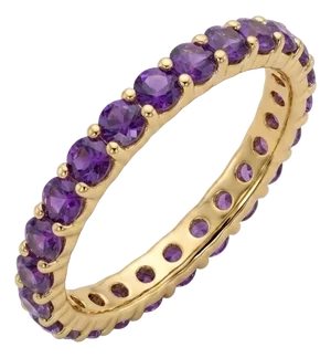 Purple Amethyst Stacking Band Ring | Febraury Birthstone Eternity Band Ring Us 7