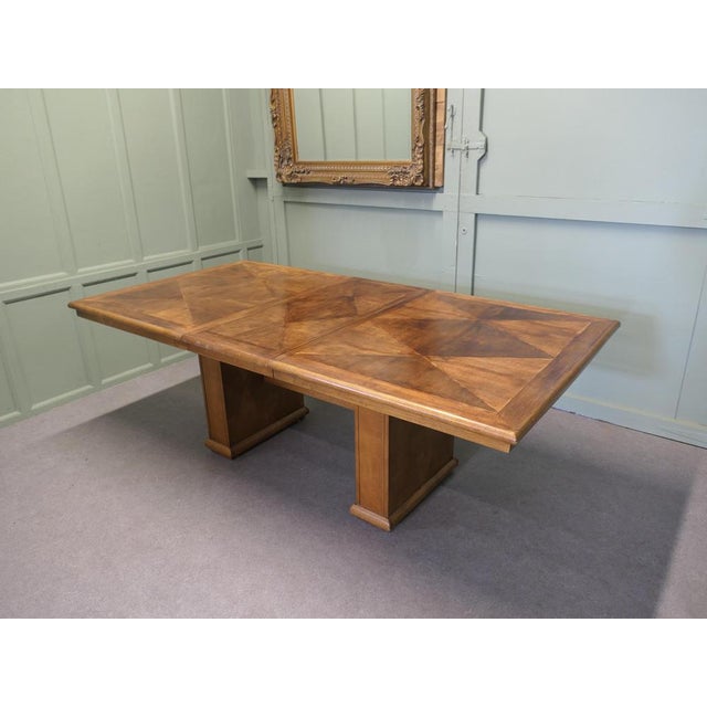 Mid-Century Art Deco Style Burr Walnut Dining Table, 1960 For Sale - Image 4 of 9