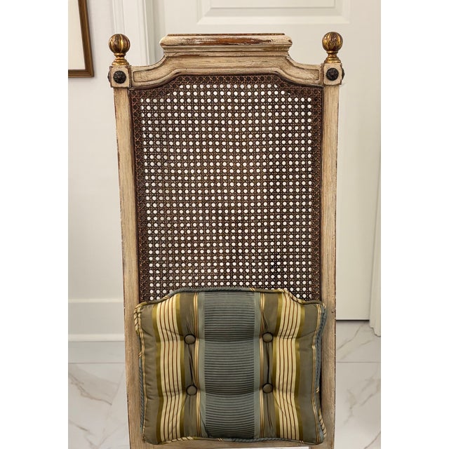 Antique White Vintage Heritage "Grand Tour" Neoclassical Revival Cane Back Desk Chair, Side Chair, Hall Chair, Circa 1960s For Sale - Image 8 of 18