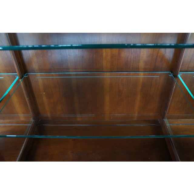 Late 20th Century Late 20th Century Thomasville Collectors Cherry Traditional Canted Front Lighted China Cabinet For Sale - Image 5 of 18