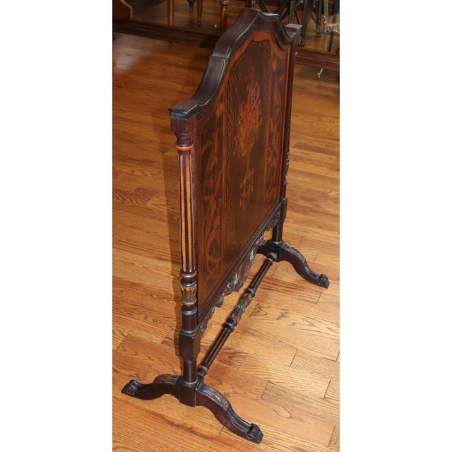 1920's Mahogany Paint Decorated Regency Style Fireplace Screen For Sale In New York - Image 6 of 12