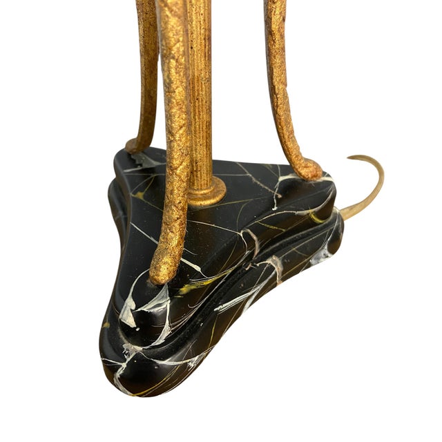 1980s 1980s Hollywood Regency Frederick Cooper Faux Portoro Marble & Brass Palm Buffet Lamps - a Pair For Sale - Image 5 of 13