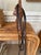 Metal Vintage English Leather Laced Braided Snaffle Horse Reins For Sale - Image 7 of 17