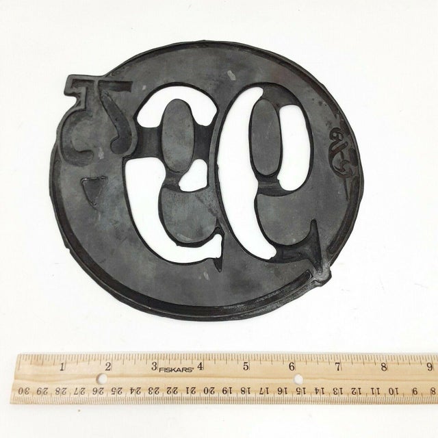 Metal Antique Rustic Metal Printing Plate Country Store Pricing Large Print Block Marked $99 For Sale - Image 7 of 8