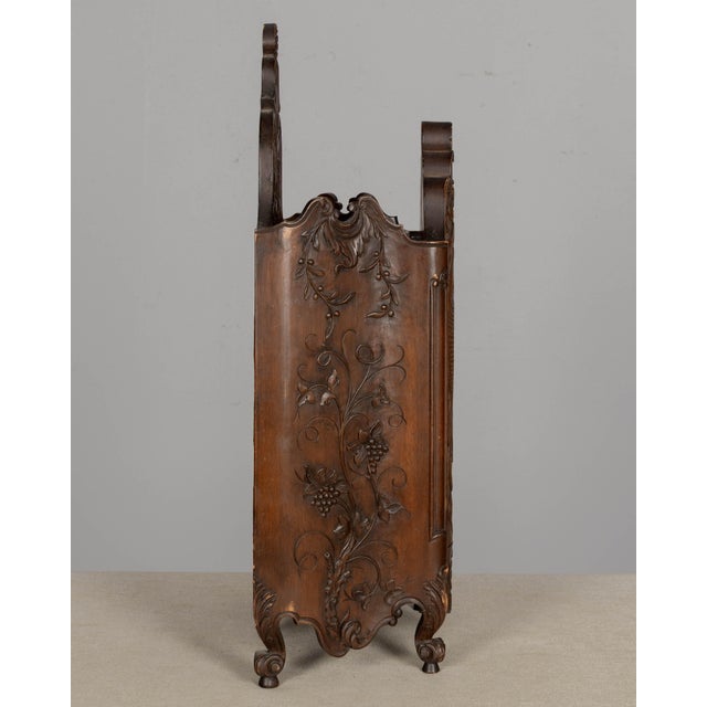 Mid 20th Century French Fariniere Box, Hand-Carved Walnut For Sale - Image 5 of 9