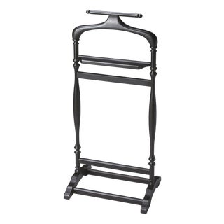 Judson 18 in. W x 39.25 in. H Rectangular Wood Traditional Valet Stand, Black Licorice For Sale