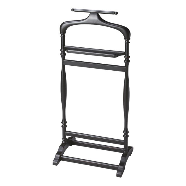 Judson 18 in. W x 39.25 in. H Rectangular Wood Traditional Valet Stand, Black Licorice For Sale