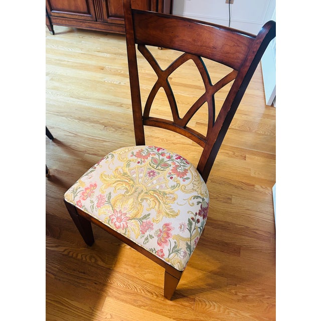 Traditional Harden Furniture Solid Cherry, Old Tavern China Cabinet/Hutch and Dining Table — Model 1884-2 — Dining Table and Chairs For Sale - Image 3 of 9