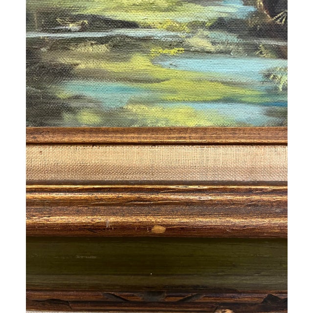 1970s 1976 Betty Schmidt Original Oil Painting Titled the Stream For Sale - Image 5 of 7
