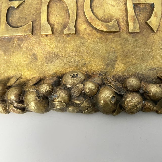 Gold Art Deco Italian Venchi Brass Sign, 1940s For Sale - Image 8 of 13