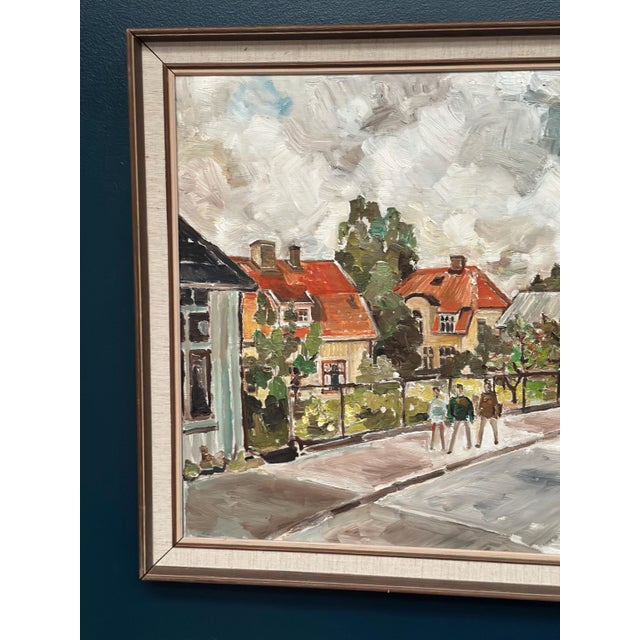 Mid-Century Modern Sooman, City Life II, 1960s, Oil Painting on Canvas, Framed For Sale - Image 3 of 13