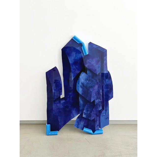 Velvet Realities Blue Wall Sculpture by Sven Jansse Dimensions: W 63 x D 1 x H 90 cm Materials: Print on CNC’d Acryllic Glass