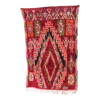 Moroccan Vintage Boujad Rug - 5'5" X 8'6" Ft For Sale