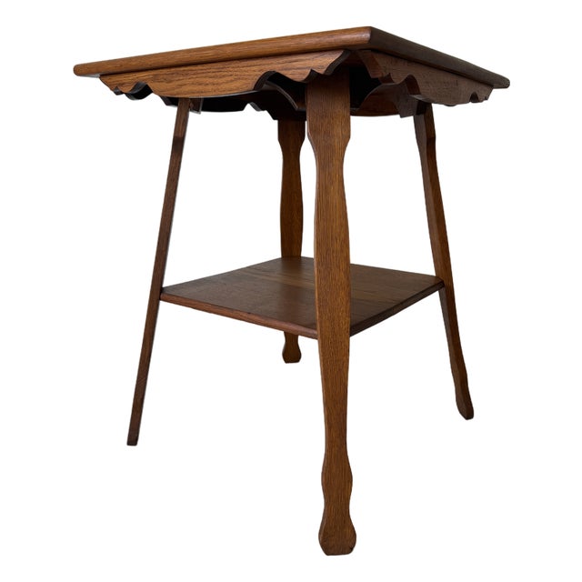 1996 Vintage Arts & Crafts Style Handmade Oak End Table – Signed g.b.d. For Sale
