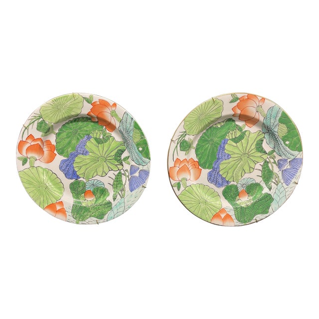 Pair of Asian Porcelain Plates For Sale