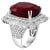 25 Carat Cushion Shape Rhodolite Garnet and 5.8 Carat Diamond Ring 18 Karat Gold For Sale - Image 15 of 18