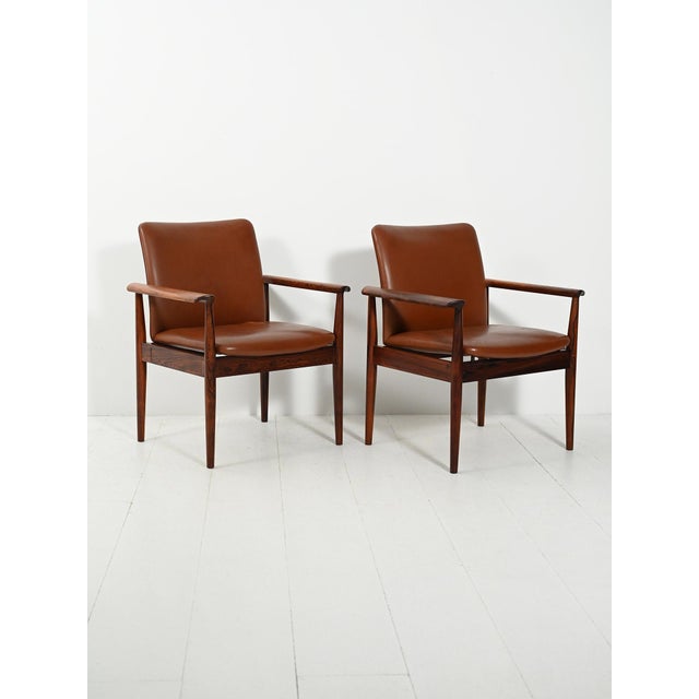Finn Juhl Diplomat Armchairs by Finn Juhl for France & Søn, 1960s, Set of 2 For Sale - Image 4 of 14