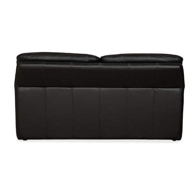Two-Seater Black Sofa in Leather from Laauser For Sale - Image 13 of 14