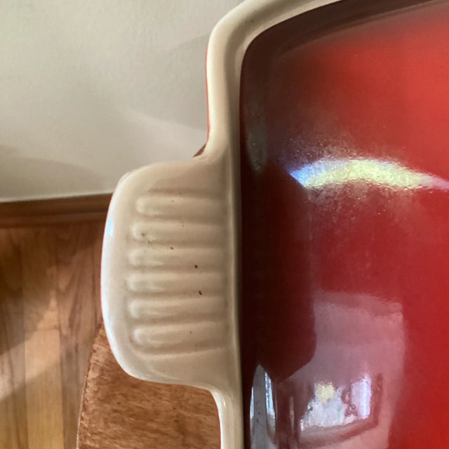 Le Creuset Heritage Deep Covered Rectangular Baker With Domed Lid France For Sale - Image 9 of 12