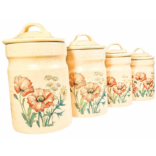 Talk about perfection. This 4 piece canister set features an array of native American wildflowers - most notably the...