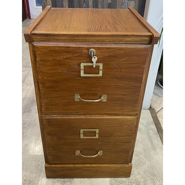 Vintage Filing Cabinet in Oak, 1950s For Sale - Image 11 of 11