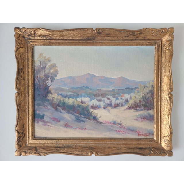 Impressionist Norman Hart 1940s Palm Springs California Desert Oil Painting For Sale - Image 3 of 16