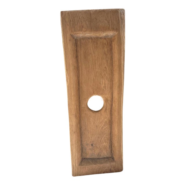 Andrianna Shamaris Minimalist Carved Teak Wood Wall Hanging or Tray For Sale